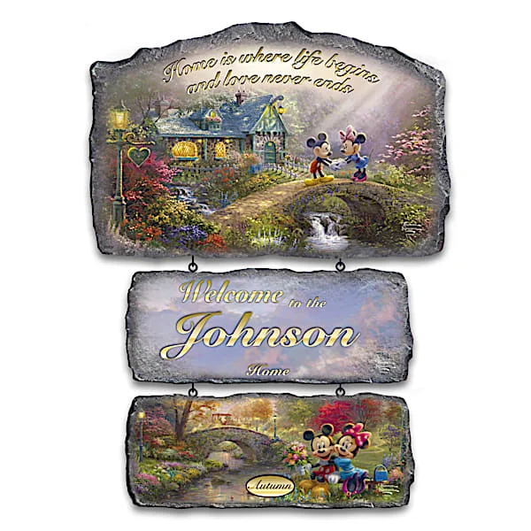Disney Thomas Kinkade Personalized Welcome Sign Collection