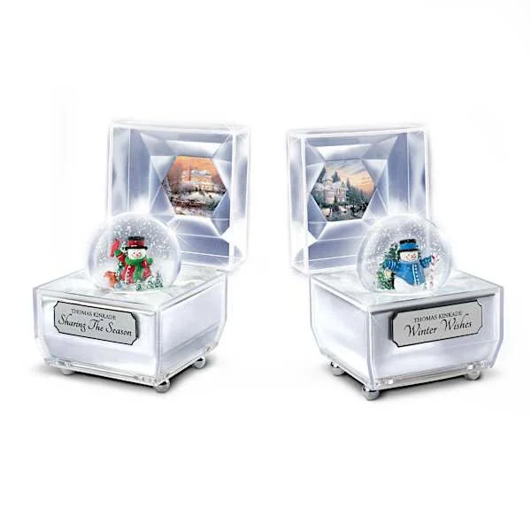 Illuminated Thomas Kinkade Water Globe Music Box Collection