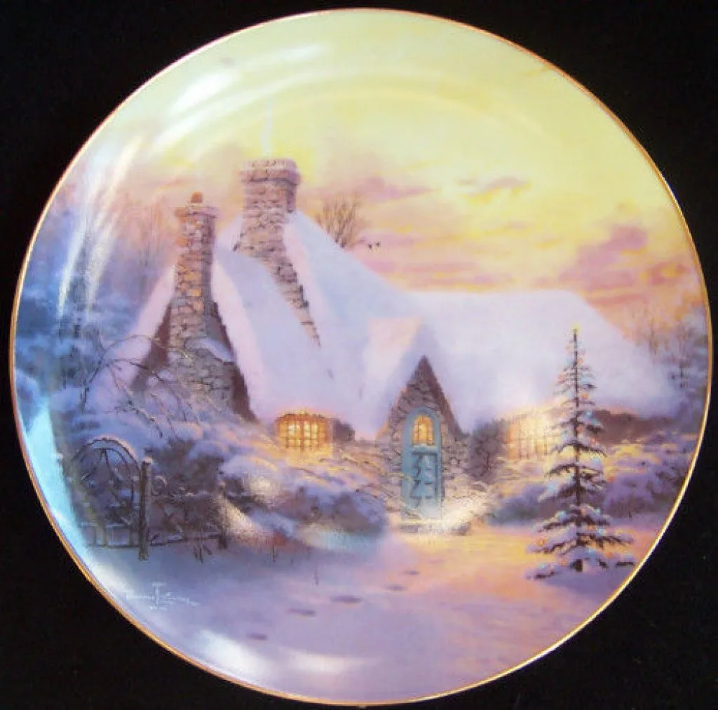 Christmas Tree Cottage Thomas Kinkade Collector Plate