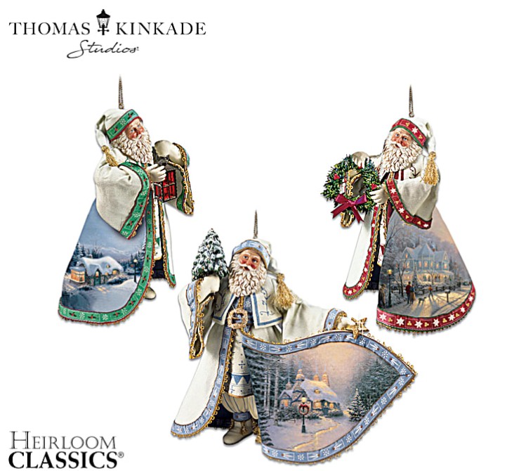 Thomas Kinkade Old World Santas Ornament Collection