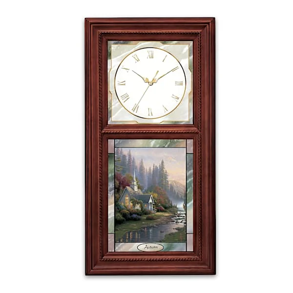 Thomas Kinkade Lighted Stained-Glass Clock Collection