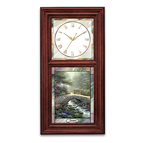 Thomas Kinkade Lighted Stained-Glass Clock Collection