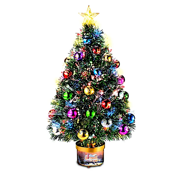 Thomas Kinkade Rotating Tree With Color-Changing Lights