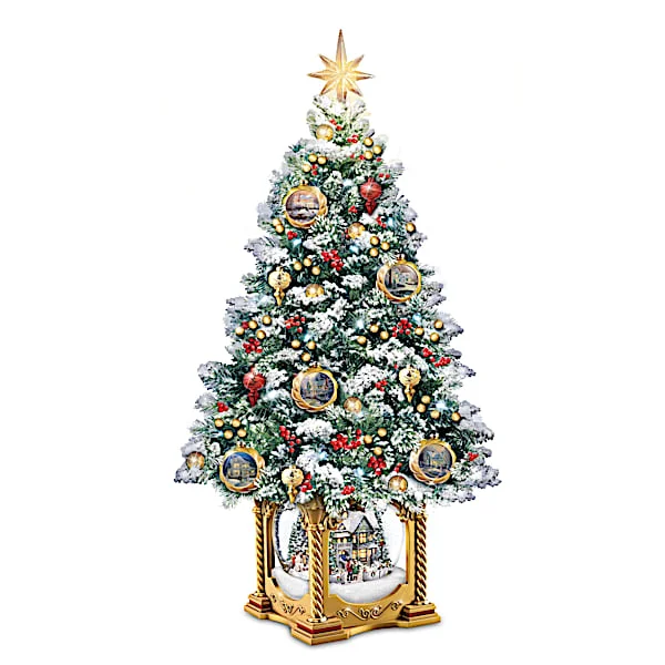 Thomas Kinkade Snow-Kissed Holiday Memories Tabletop Tree
