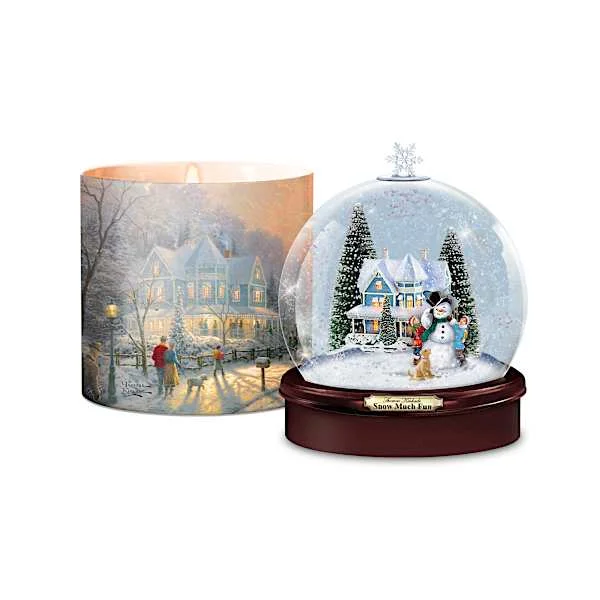 Thomas Kinkade Studios Art Flameless Candles And Snowglobes