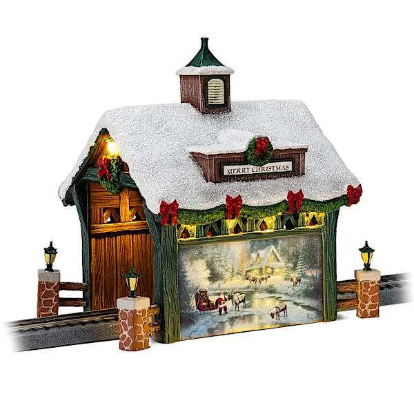 Thomas Kinkade Studios Light-Up Electric Train Bridge Tunnel