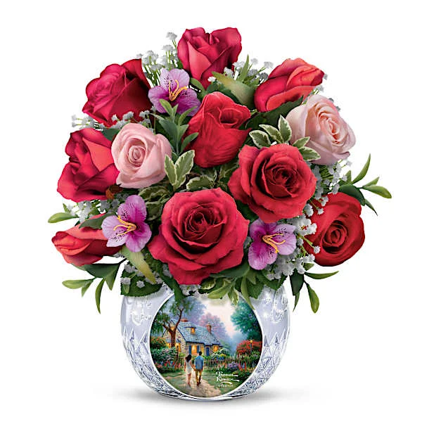 Thomas Kinkade Studios Romantic Floral Tabletop Bouquet