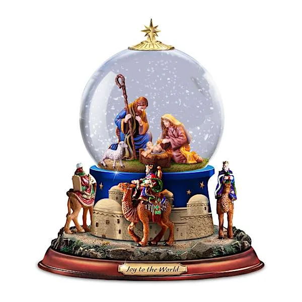 Thomas Kinkade Studios Rotating Musical Nativity Snowglobe