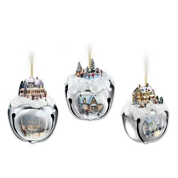 Thomas Kinkade Studios Sleigh Bells Christmas Ornaments