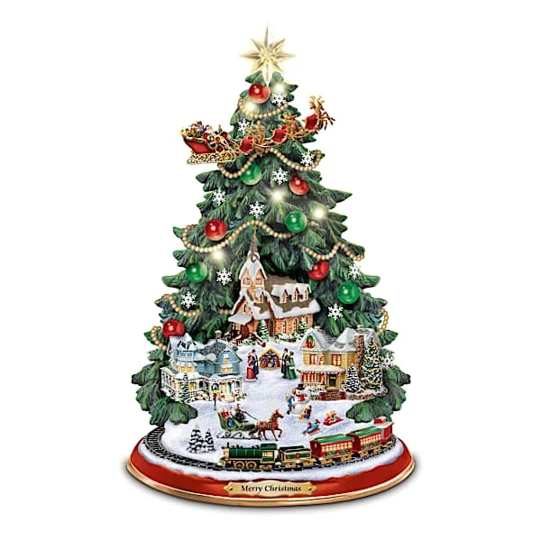 Thomas Kinkade Tabletop Tree With Lights, Music & Motion