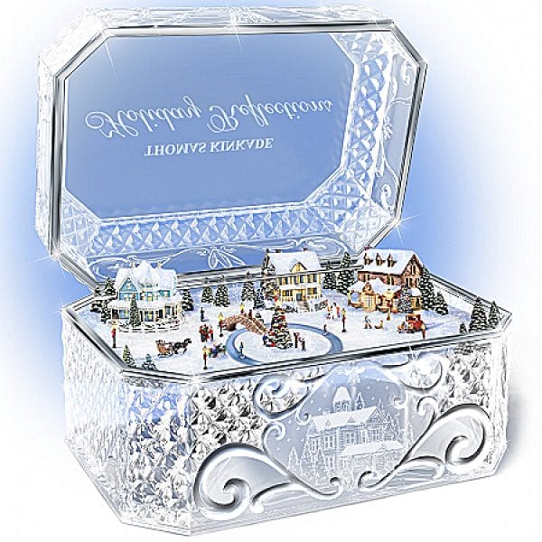 Thomas Kinkade Holiday Reflections Crystal Music Box