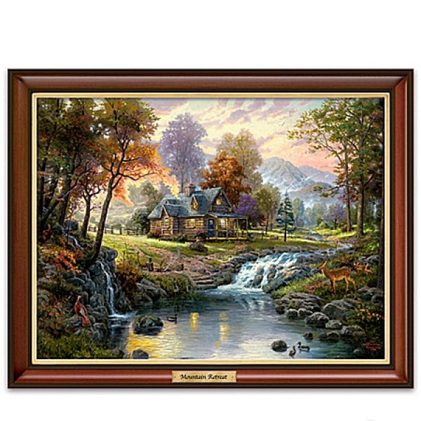 Thomas Kinkade Canvas Print Wall Decor: Mountain Retreat