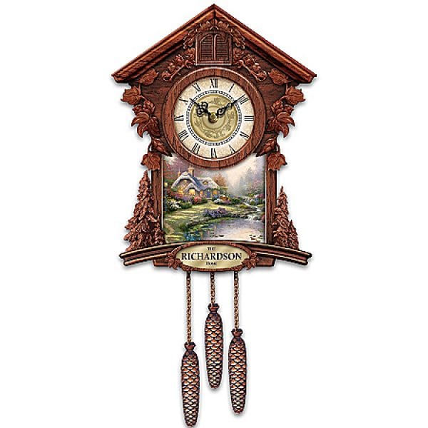 Cuckoo Clock: Thomas Kinkade Timeless Moments Personalized Cuckoo Clock | Thomas Kinkade Cuckoo Clock