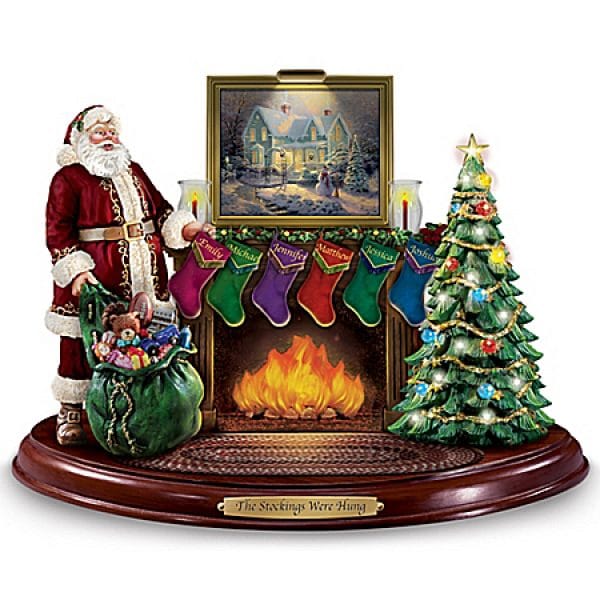 Thomas Kinkade The Stockings Were Hung… Personalized Light Up Sculpture