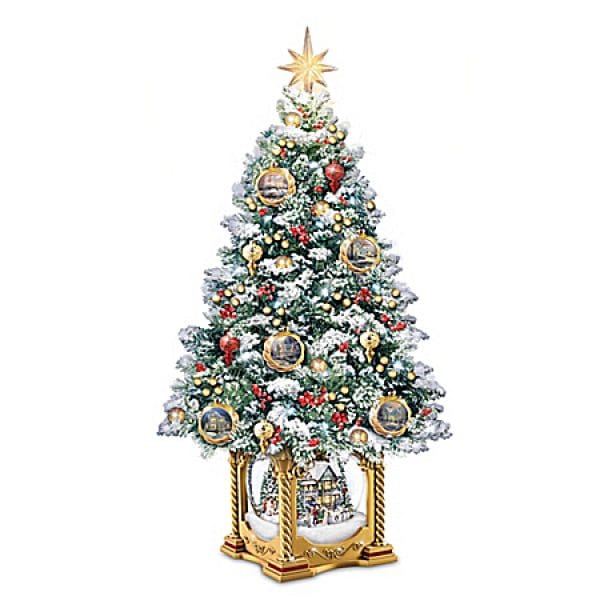 Thomas Kinkade Snow-Kissed Holiday Memories Tabletop Tree