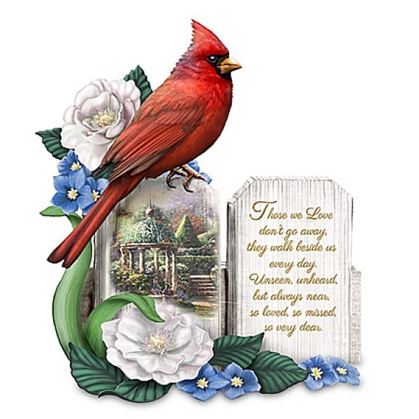 Thomas Kinkade A Love So Dear Sculpted Cardinal Figurine