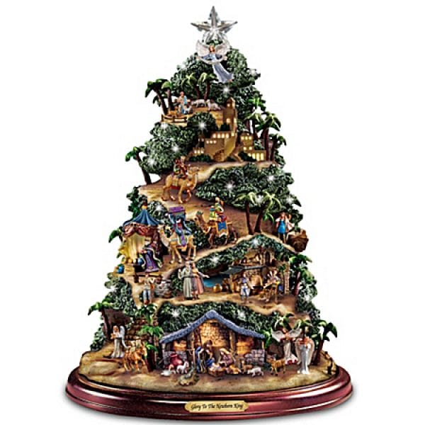 Thomas Kinkade Glory To The Newborn King Nativity Tree