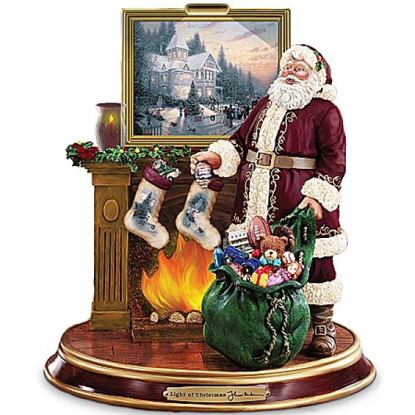 Thomas Kinkade Illuminated Santa Claus Tabletop Figurine: Light Up The Holidays