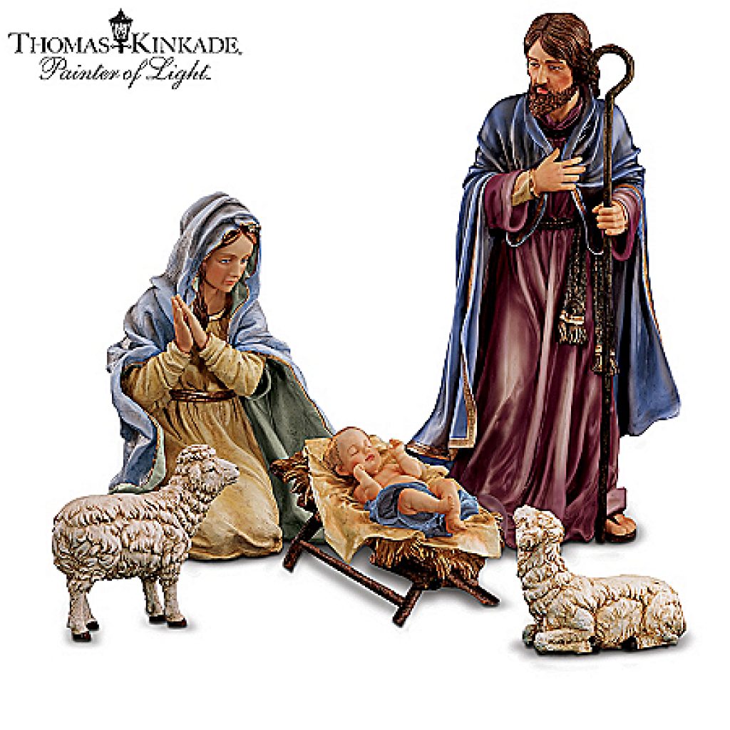 Thomas Kinkade Indoor Outdoor Nativity Set Magnificent Holy Night   48152 Nca 3 1024x1024 