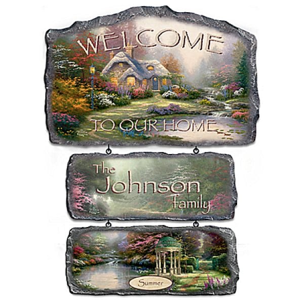 Thomas Kinkade Warm Welcome Personalized Welcome Sign Collection