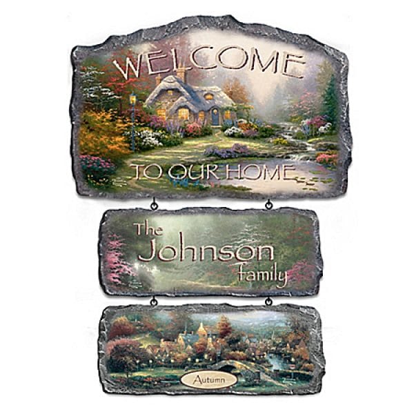 Thomas Kinkade Warm Welcome Personalized Welcome Sign Collection