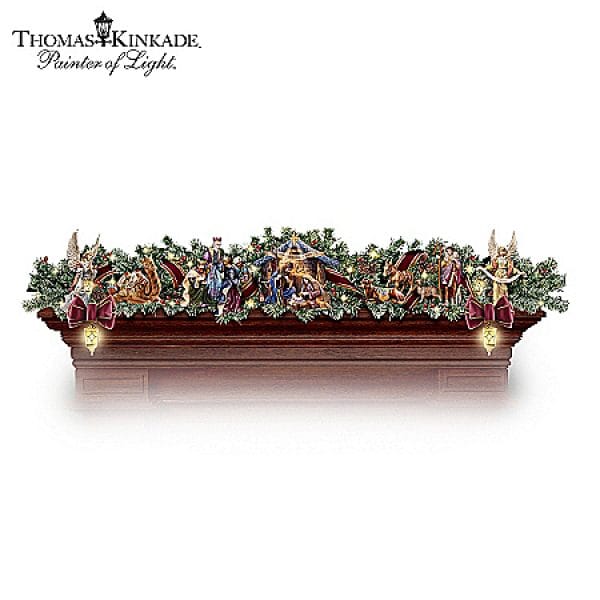 Thomas Kinkade Light-Up Nativity Christmas Decoration: Nativity Garland Collection