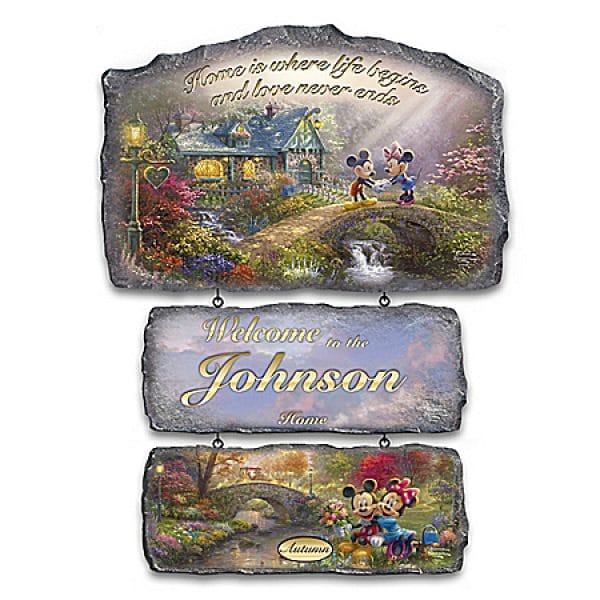 Disney's Seasons Of Joy By Thomas Kinkade Personalized Welcome Sign Collection