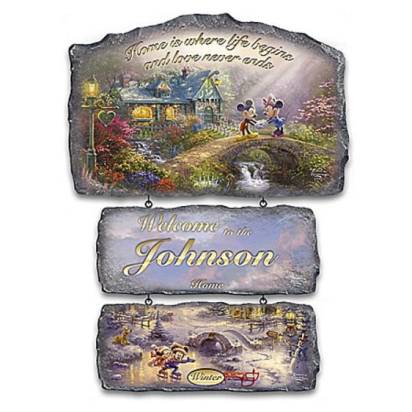 Disney's Seasons Of Joy By Thomas Kinkade Personalized Welcome Sign Collection