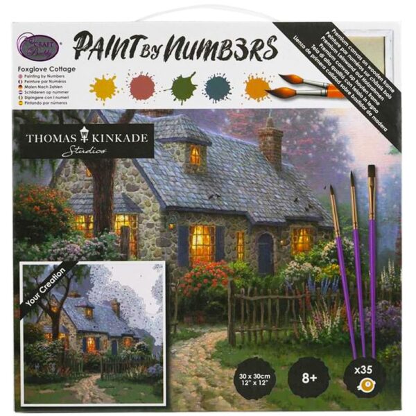 Thomas Kinkade Paint By Numbers Kit - Foxglove Cottage