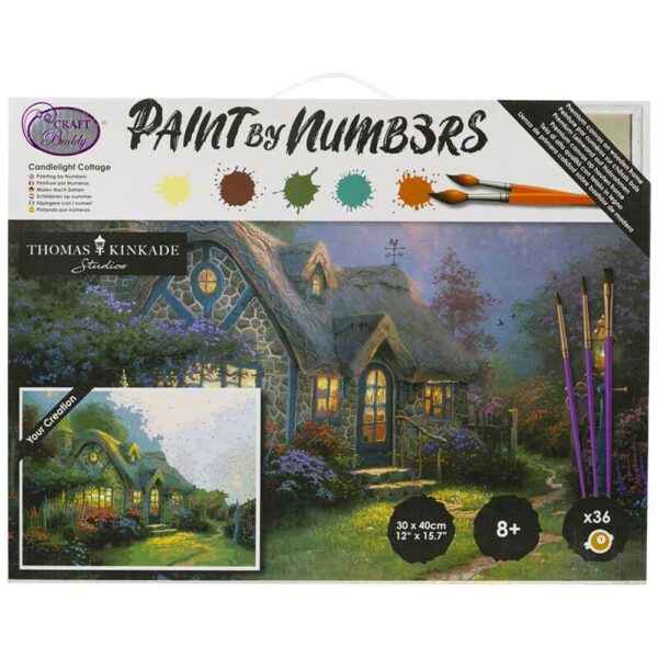 Thomas Kinkade Paint By Numbers Kit - Lamplight Cottage