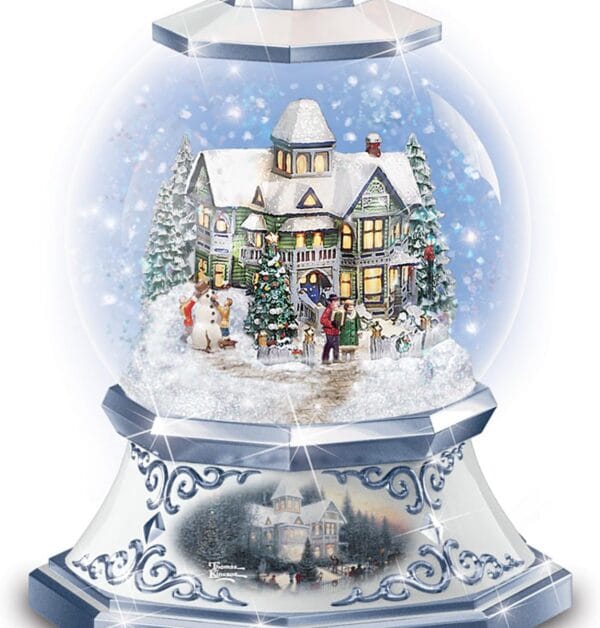 Thomas Kinkade Holiday Snowglobe Flameless Candle Set - Image 2