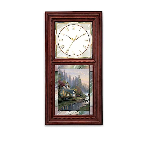 Thomas Kinkade Lighted Stained-Glass Clock Collection